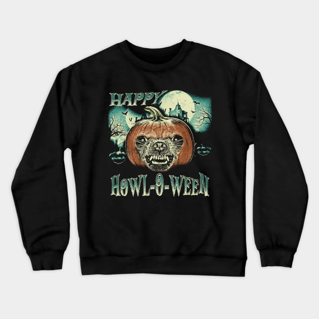 Chihuahua Halloween Pumpkin Crewneck Sweatshirt by jawiqonata